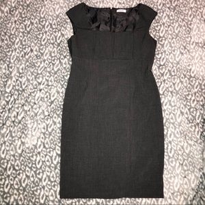 Calvin Klein Cap Sleeve Pleated Bust Sheath Dress